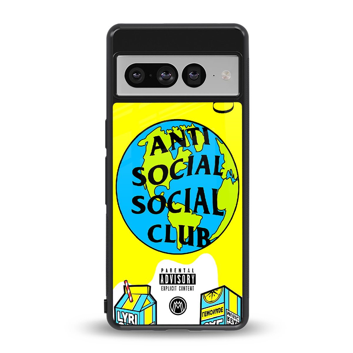 anti social social club x juice wrld back phone cover | glass case for google pixel 7 pro