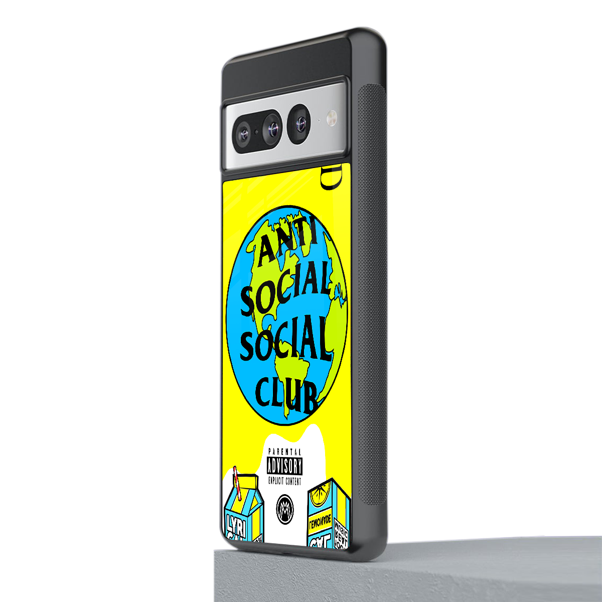 anti social social club x juice wrld back phone cover | glass case for google pixel 7 pro