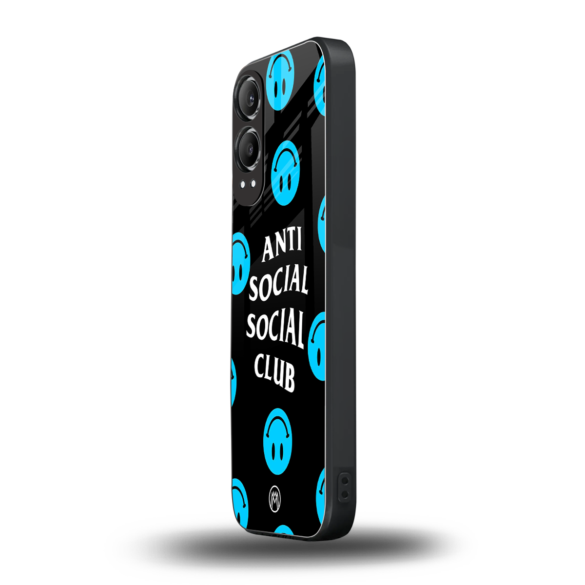 anti social social club x smileys back phone cover | glass case for oneplus nord ce 4 lite
