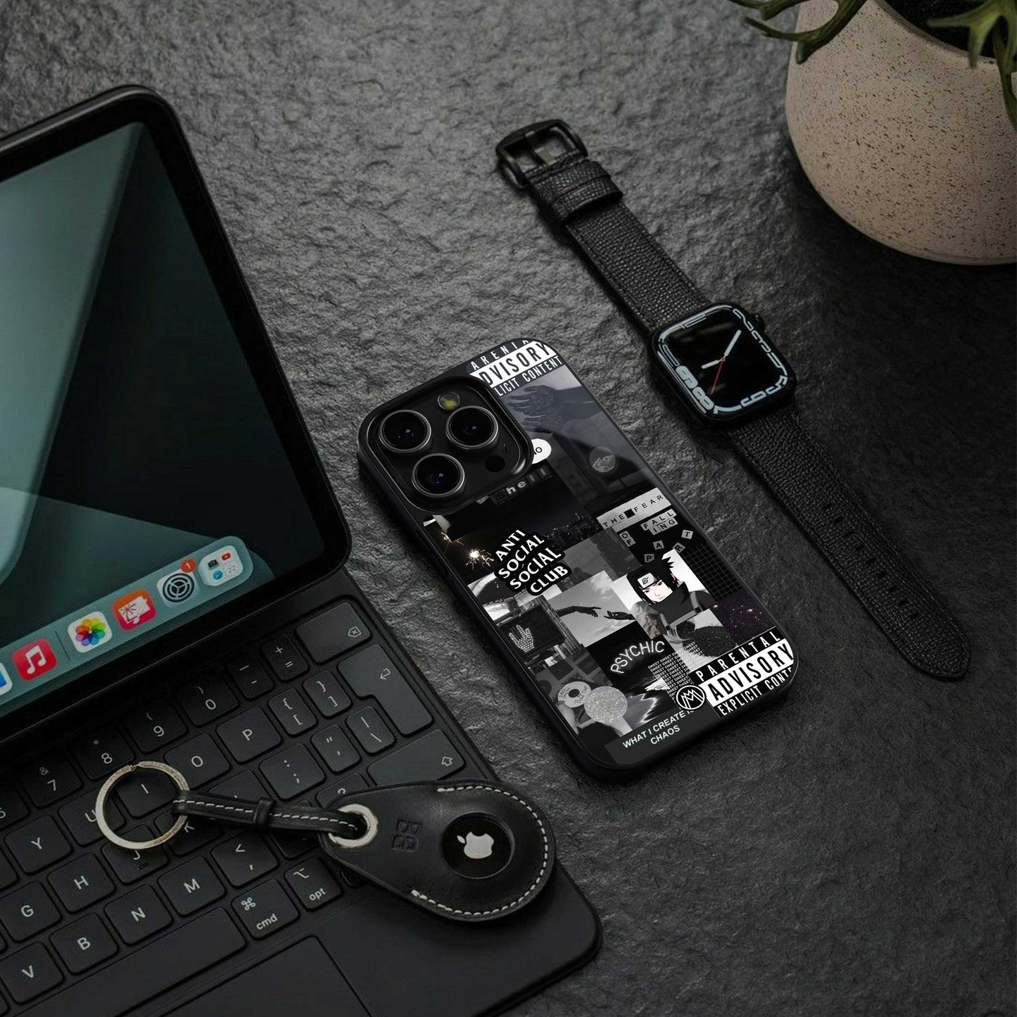 anti social social club dark edition back phone cover | glass case for iphone 13 pro max