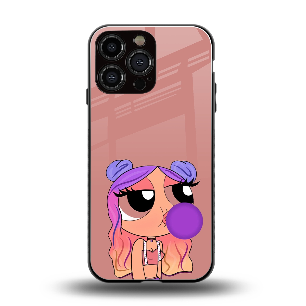 antique purple tote powerpuff girl back phone cover | glass case for iphone 14 pro max
