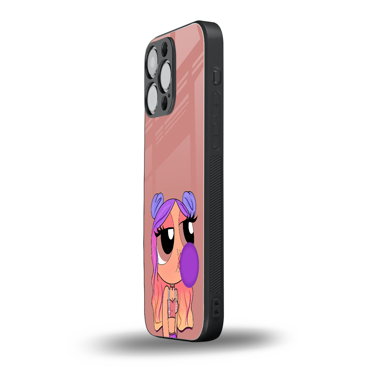antique purple tote powerpuff girl back phone cover | glass case for iphone 16 pro max