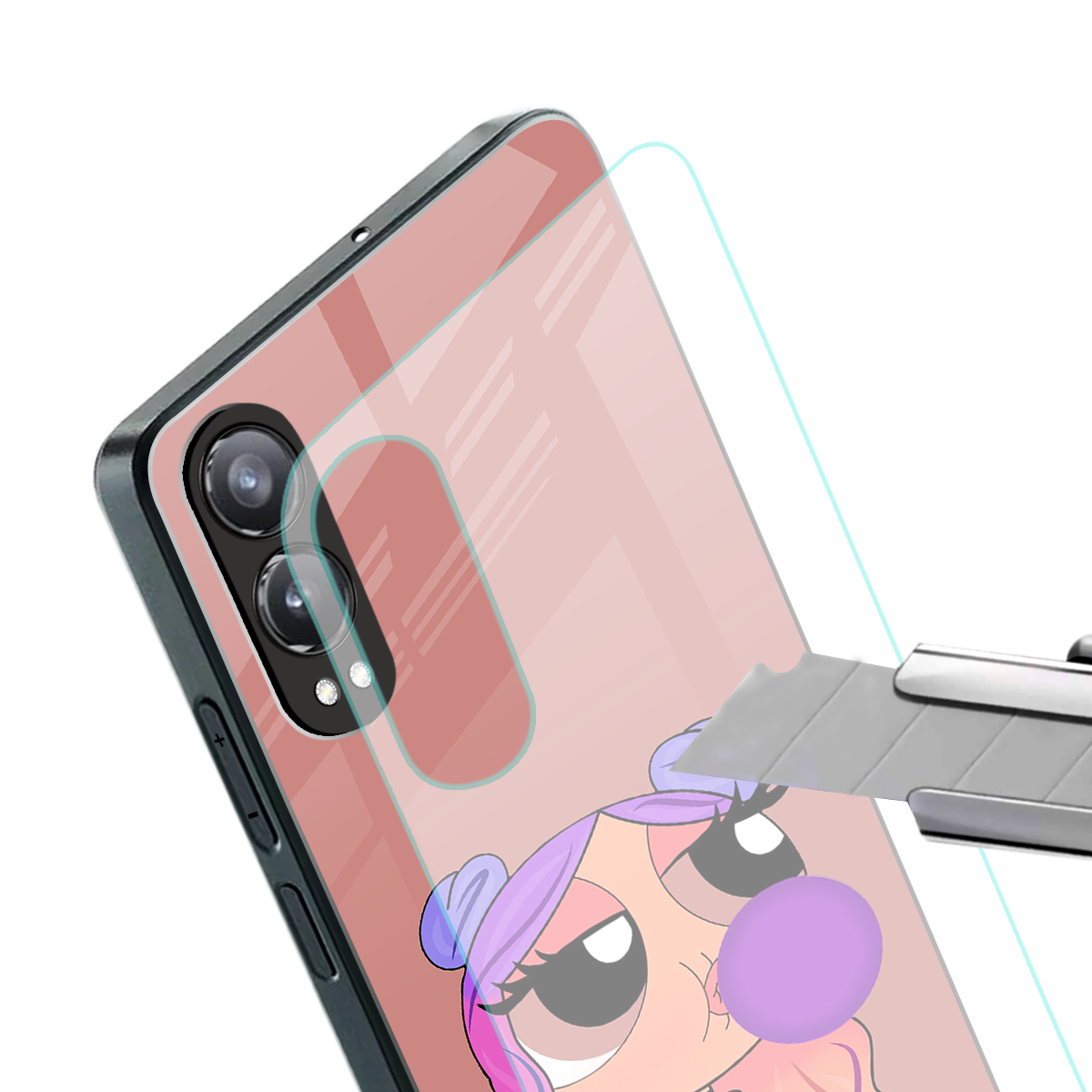 antique purple tote powerpuff girl back phone cover | glass case for oneplus nord ce 4 lite