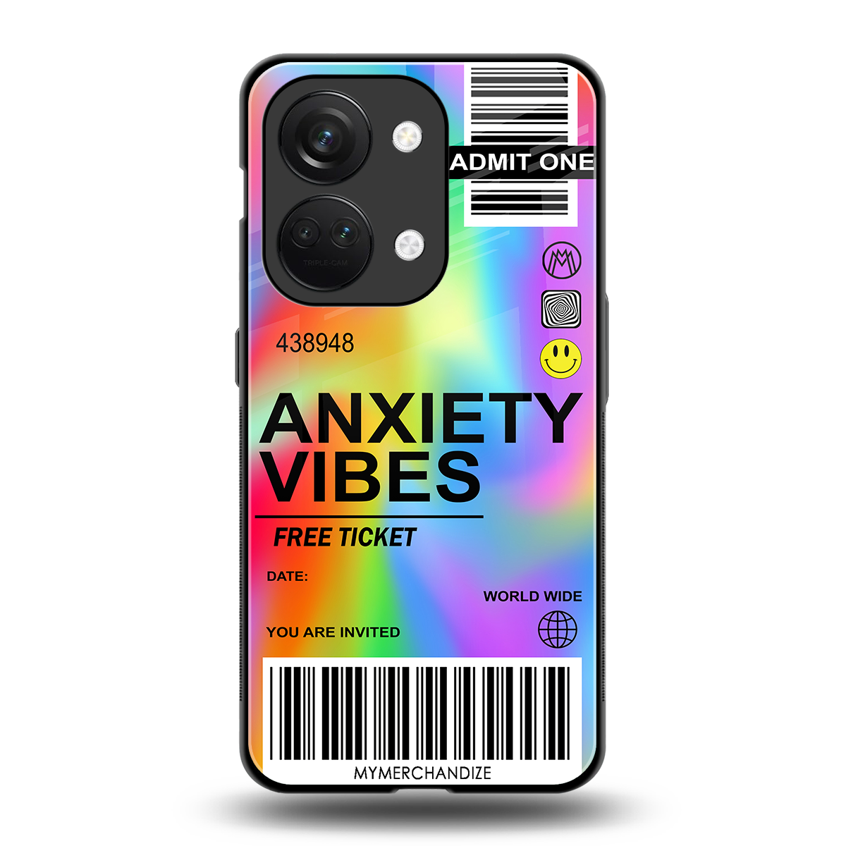 anxiety vibes back phone cover | glass case for oneplus nord 3