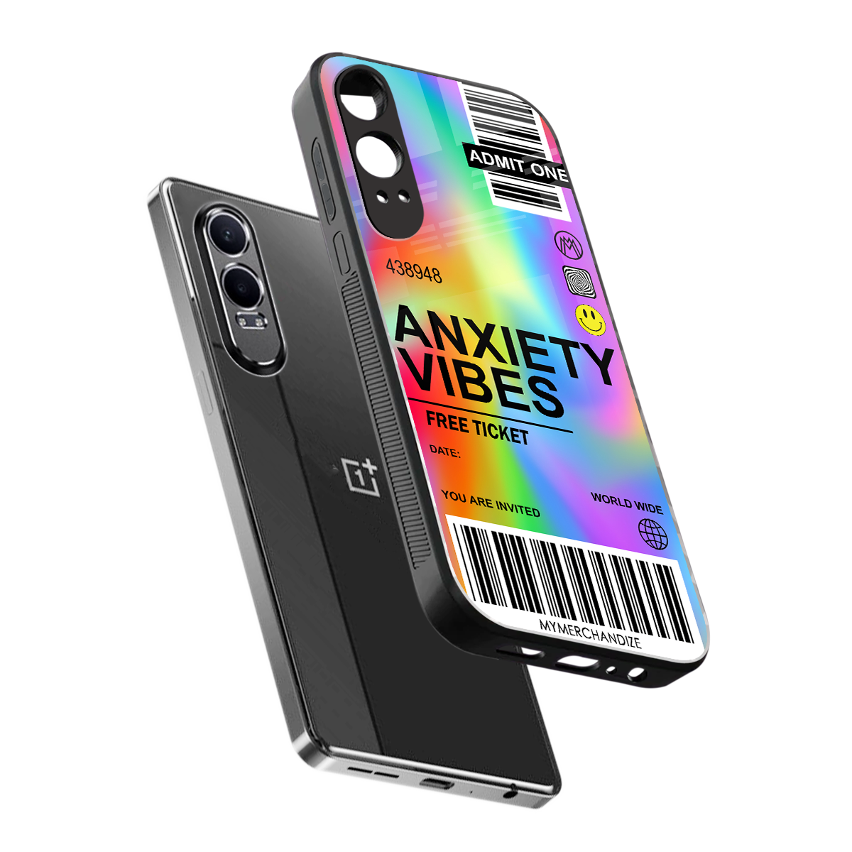 anxiety vibes back phone cover | glass case for oneplus nord ce 4 lite