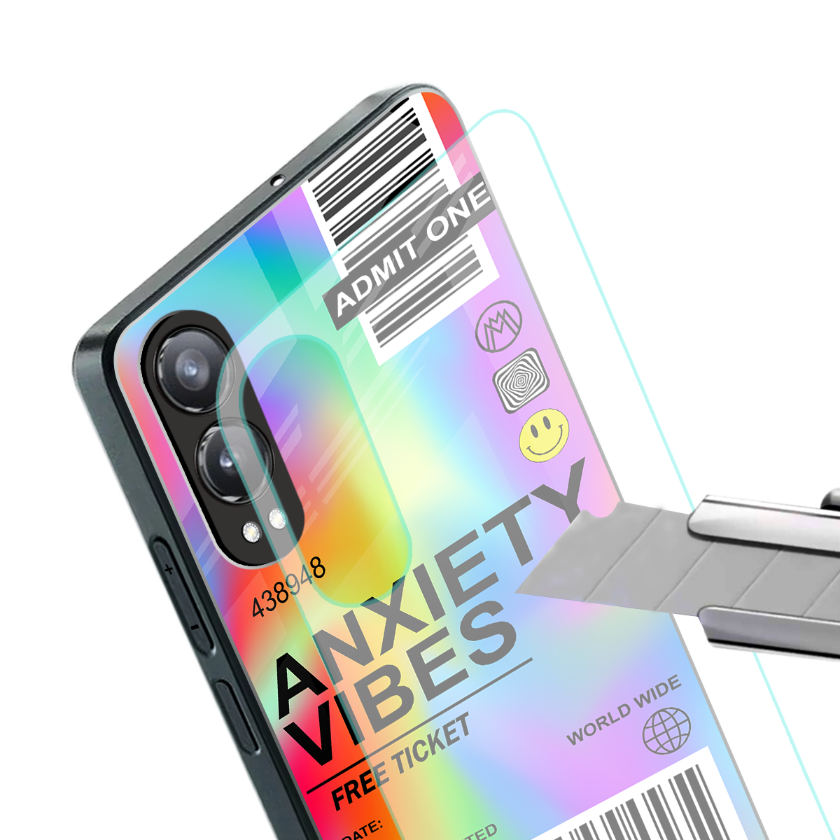 anxiety vibes back phone cover | glass case for oneplus nord ce 4 lite