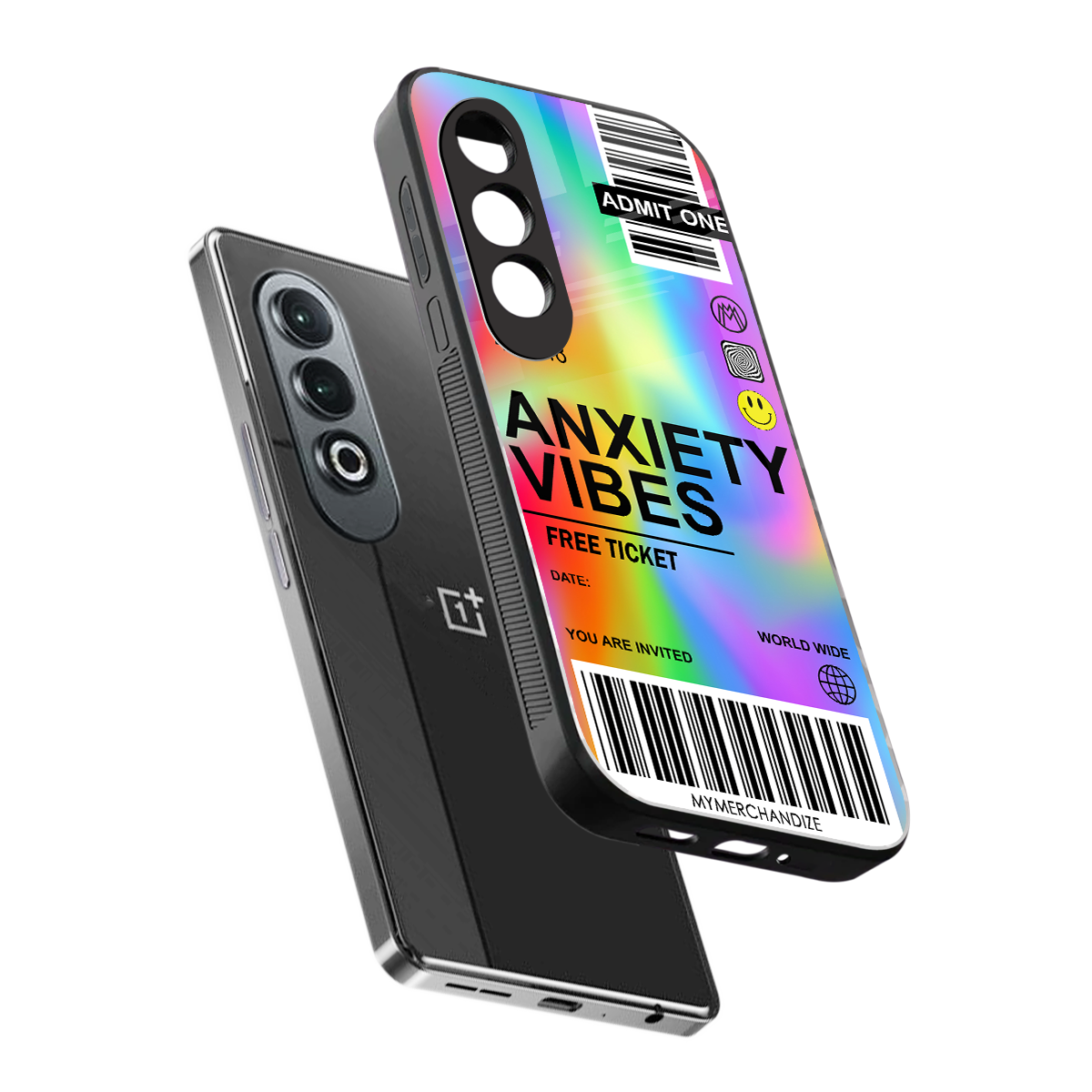 anxiety vibes back phone cover | glass case for oneplus nord ce 4