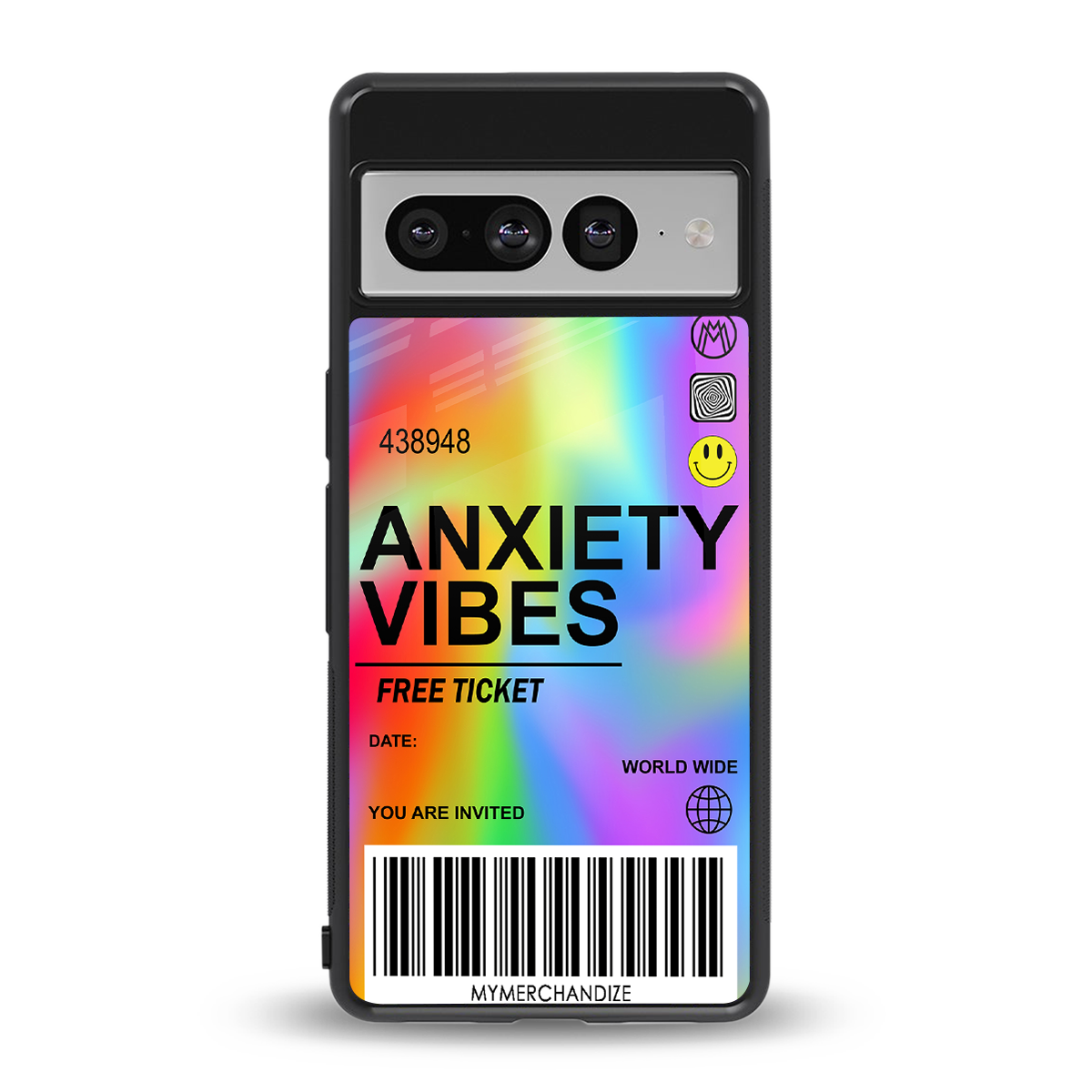 anxiety vibes back phone cover | glass case for google pixel 7 pro