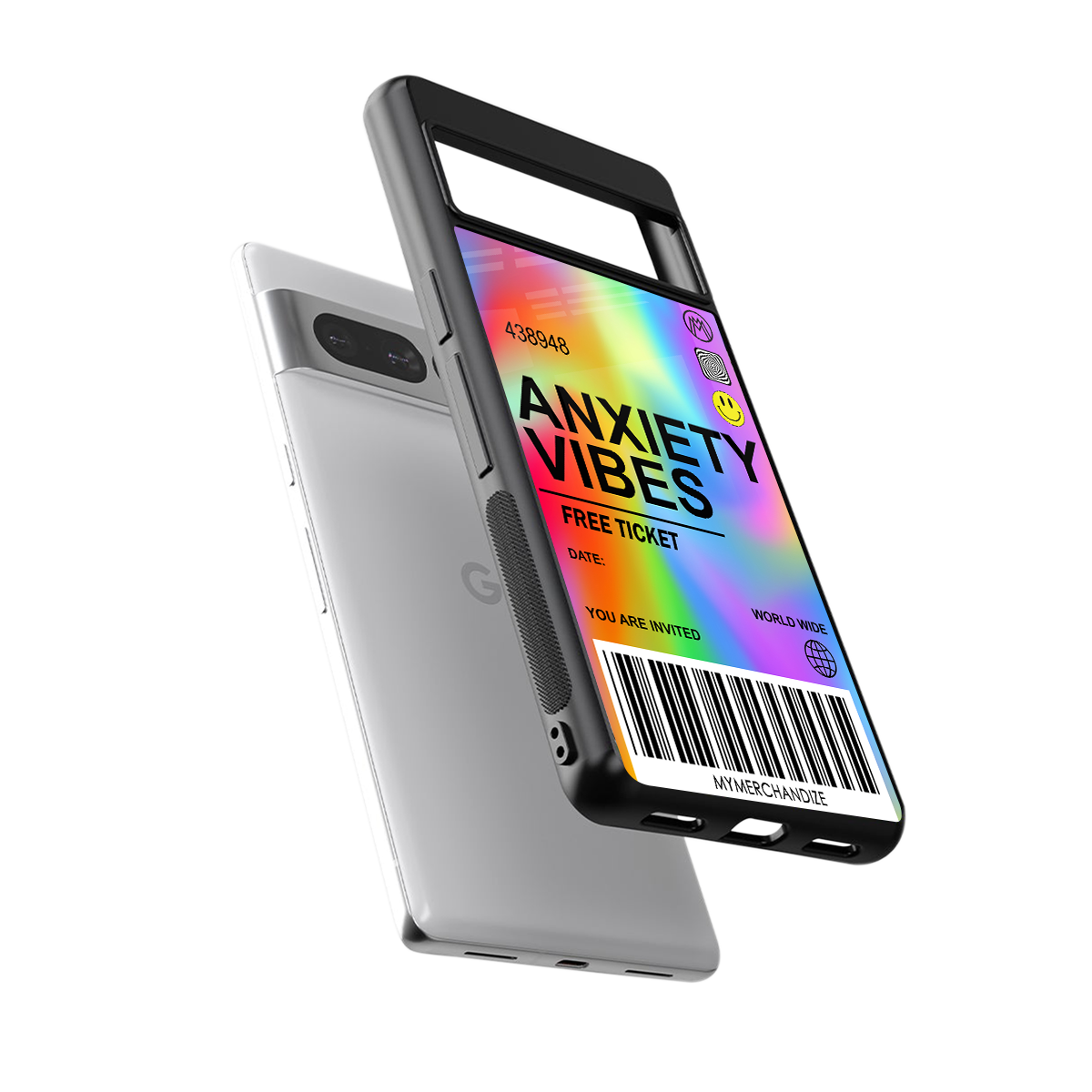 anxiety vibes back phone cover | glass case for google pixel 7 pro