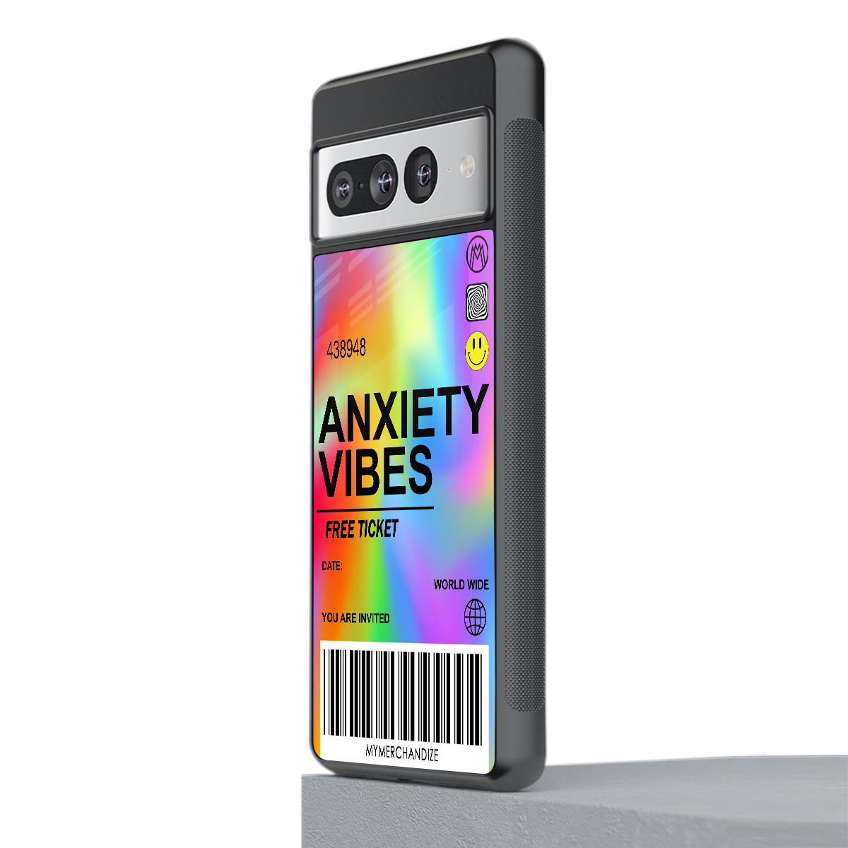anxiety vibes back phone cover | glass case for google pixel 7 pro