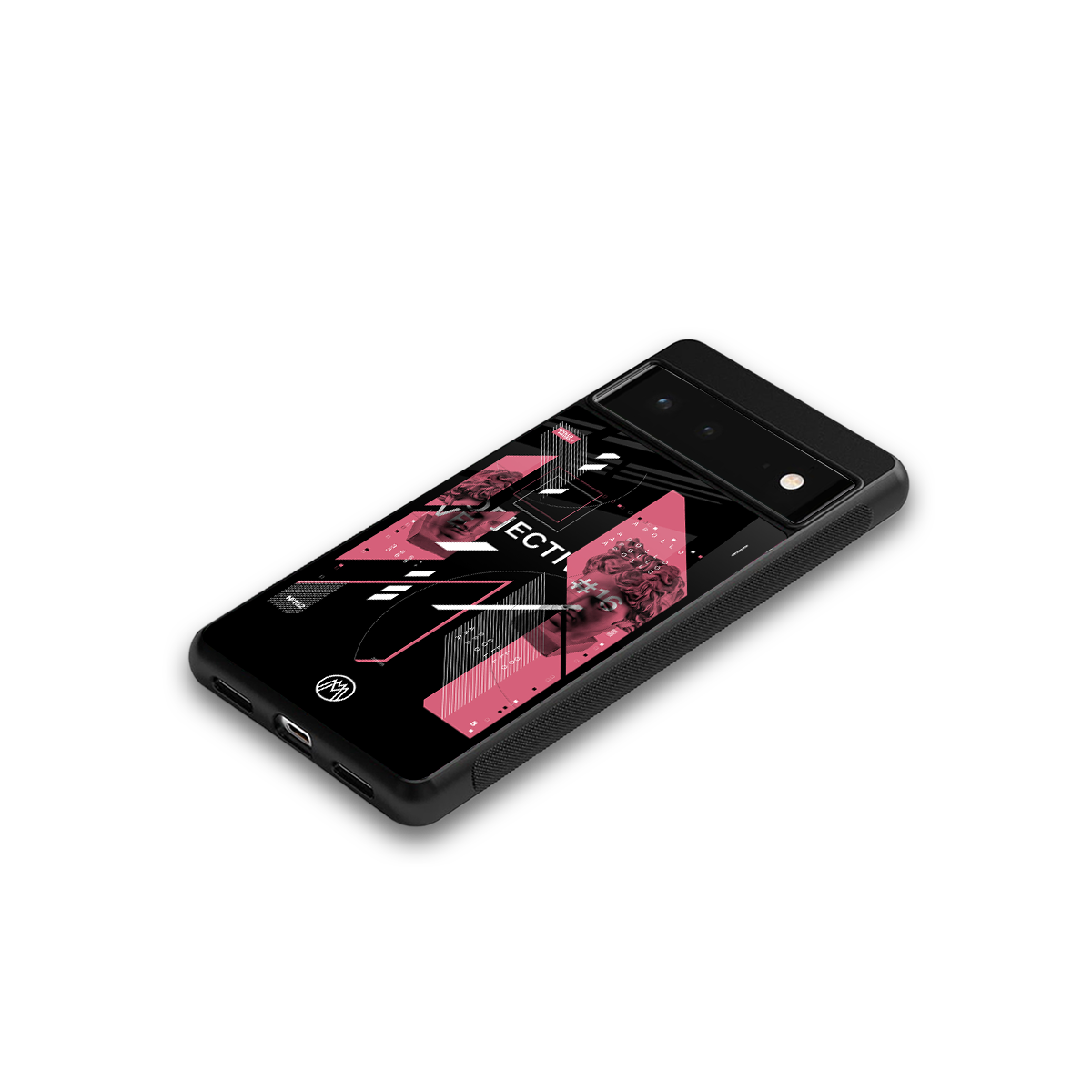 apollo project aesthetic pink and black back phone cover | glass case for Google Pixel 6A