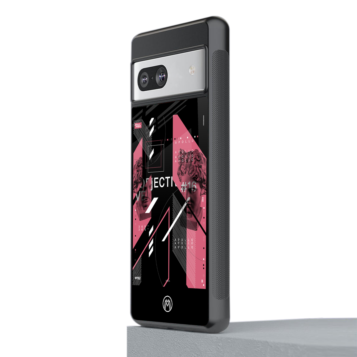 apollo project aesthetic pink and black back phone cover | glass case for Google Pixel 7