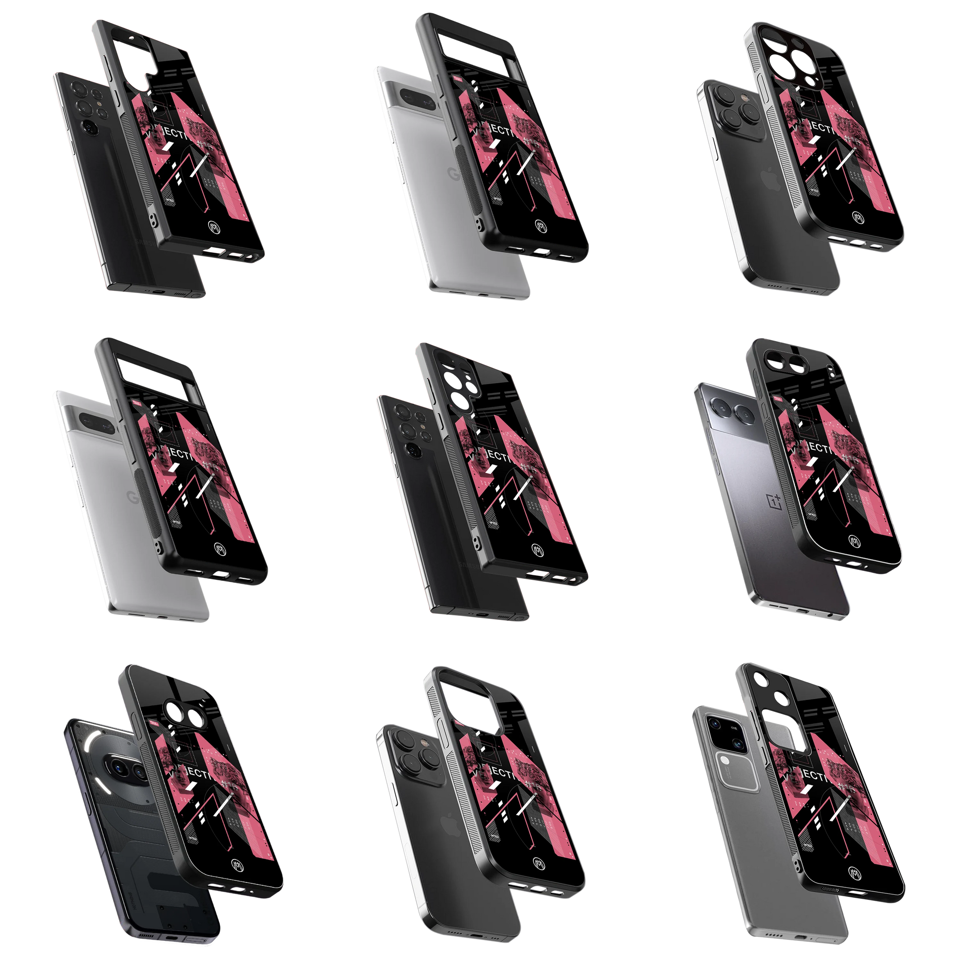 Durable Glass Back Mobile Case for iPhone, Samsung, OnePlus, Google Pixel, Redmi, Vivo, Oppo
