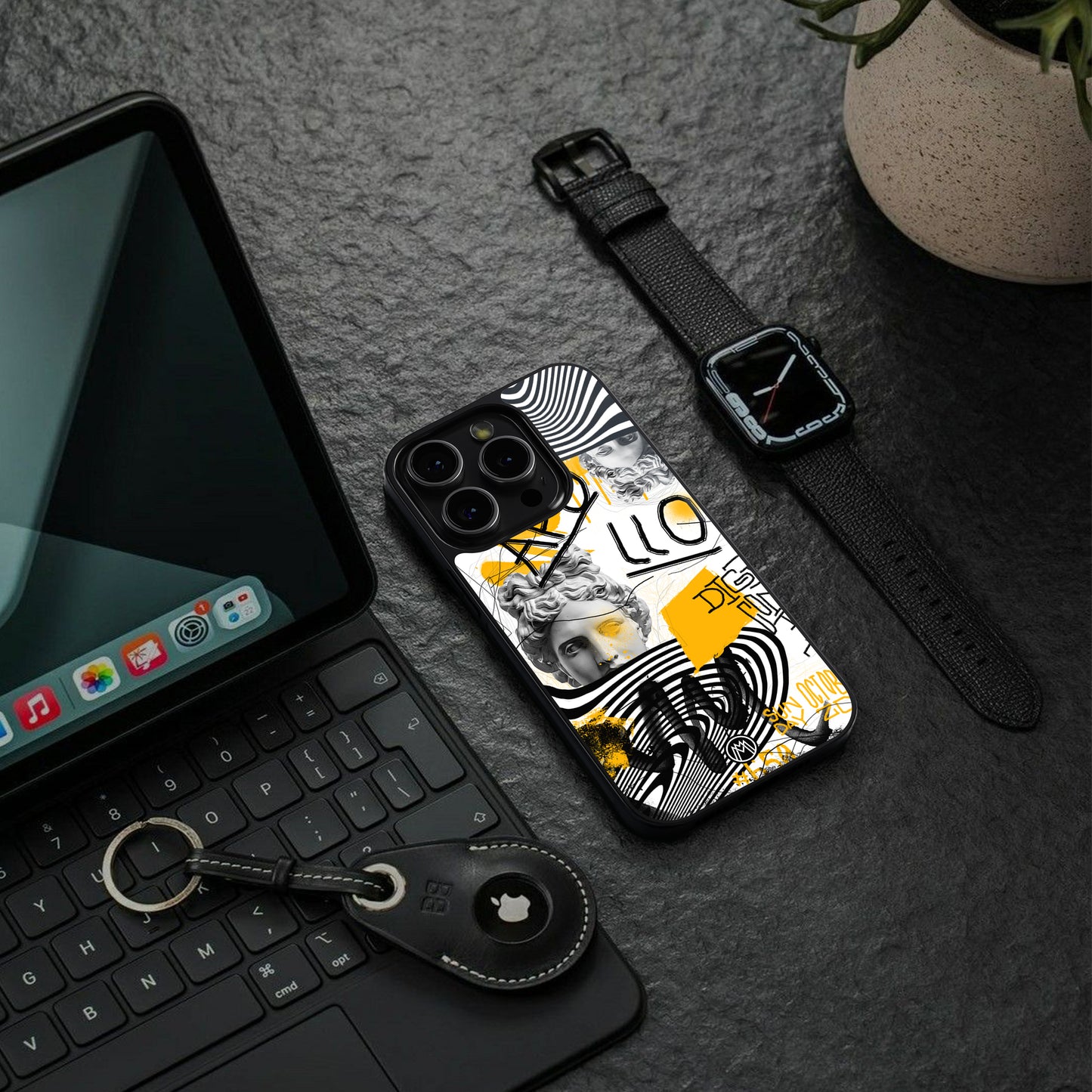 apollo project back phone cover | glass case for iphone 16 pro max
