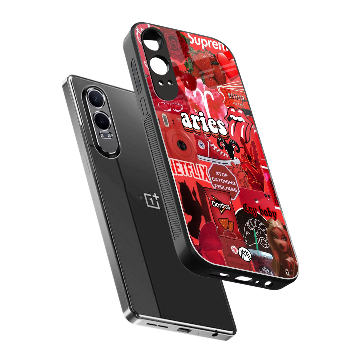 aries aesthetic collage back phone cover | glass case for oneplus nord ce 4 lite