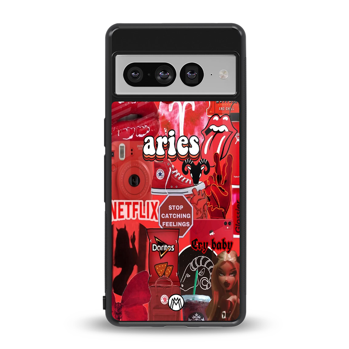 aries aesthetic collage back phone cover | glass case for google pixel 7 pro