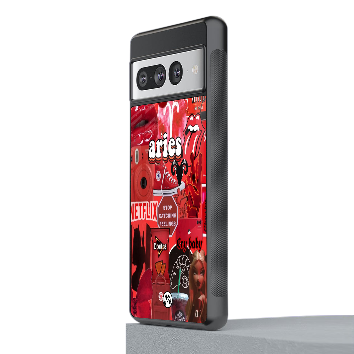 aries aesthetic collage back phone cover | glass case for google pixel 7 pro