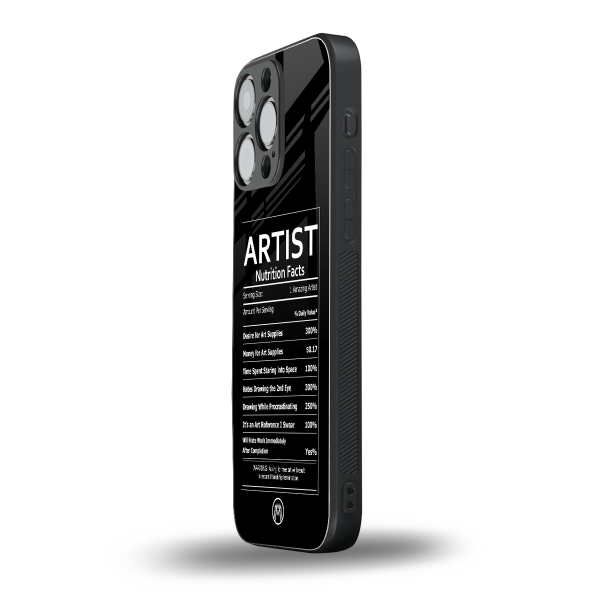 artist nutrition facts back phone cover | glass case for iphone 13 pro max