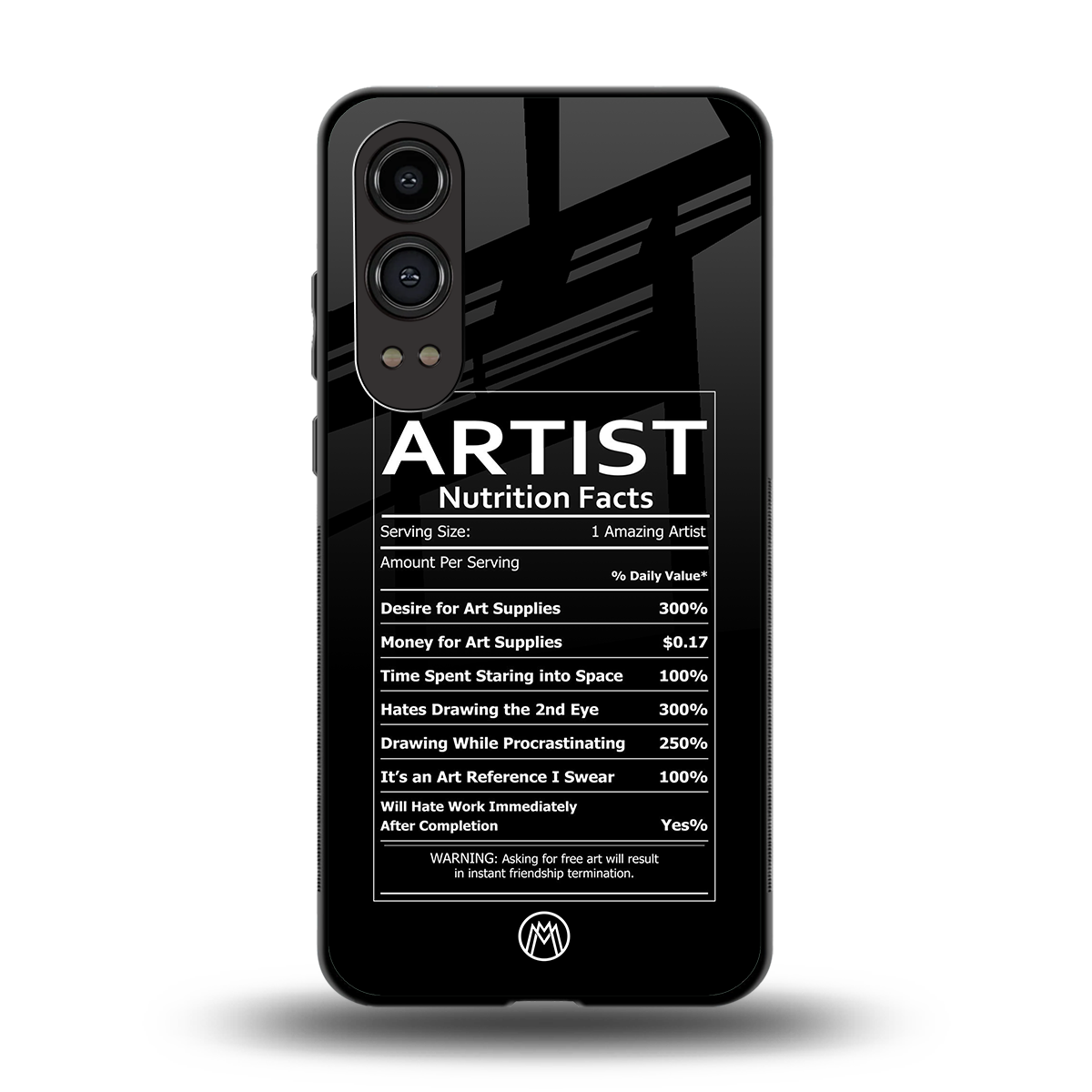 artist nutrition facts back phone cover | glass case for oneplus nord ce 4 lite