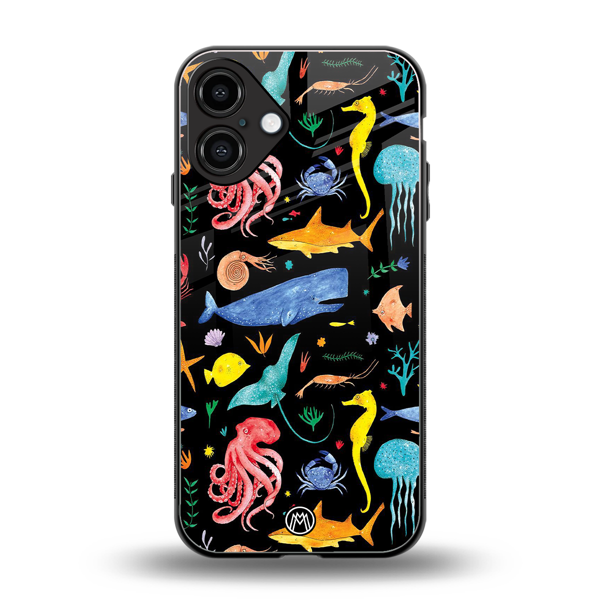 atomic ocean back phone cover | glass case for iphone 16 plus
