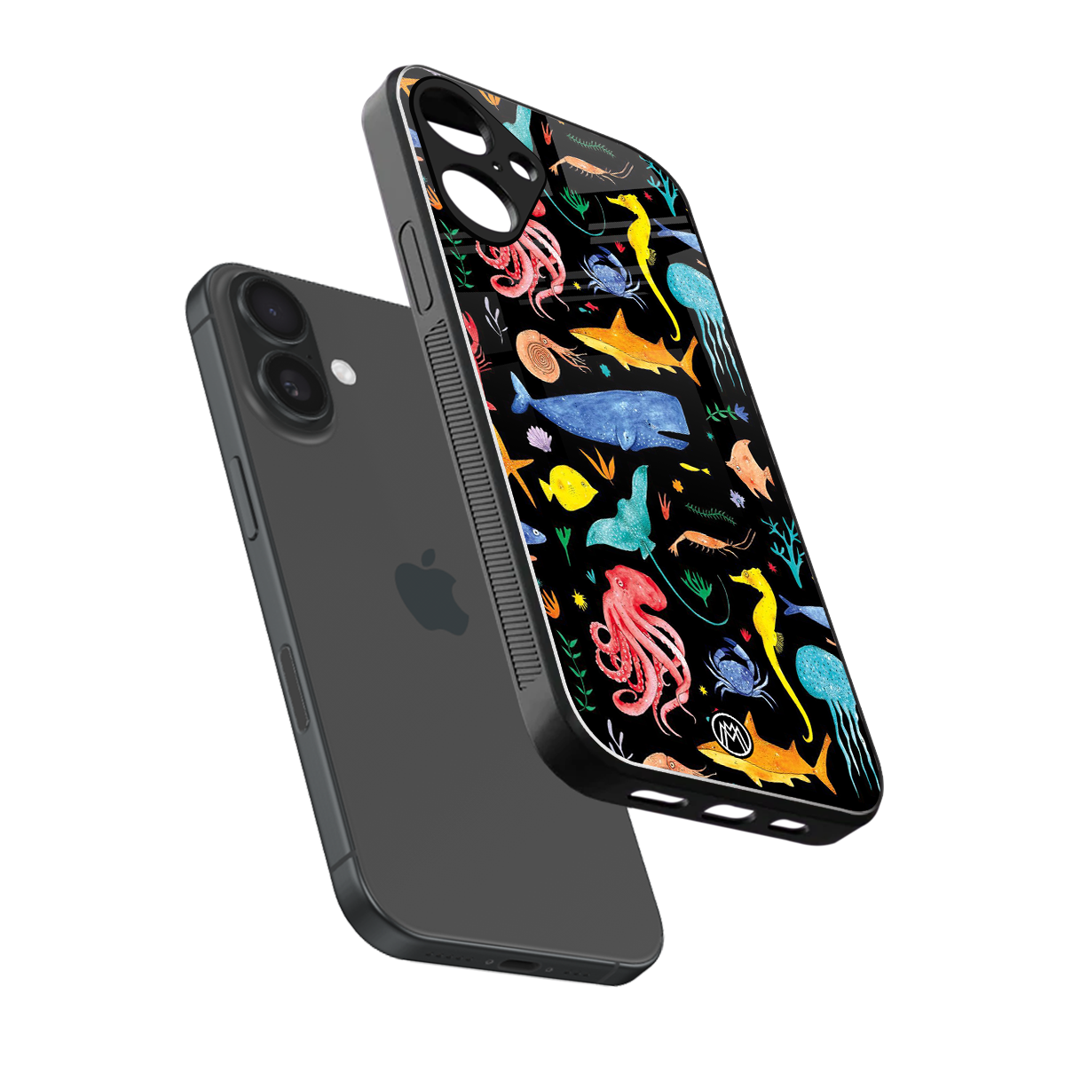atomic ocean back phone cover | glass case for iphone 16 plus