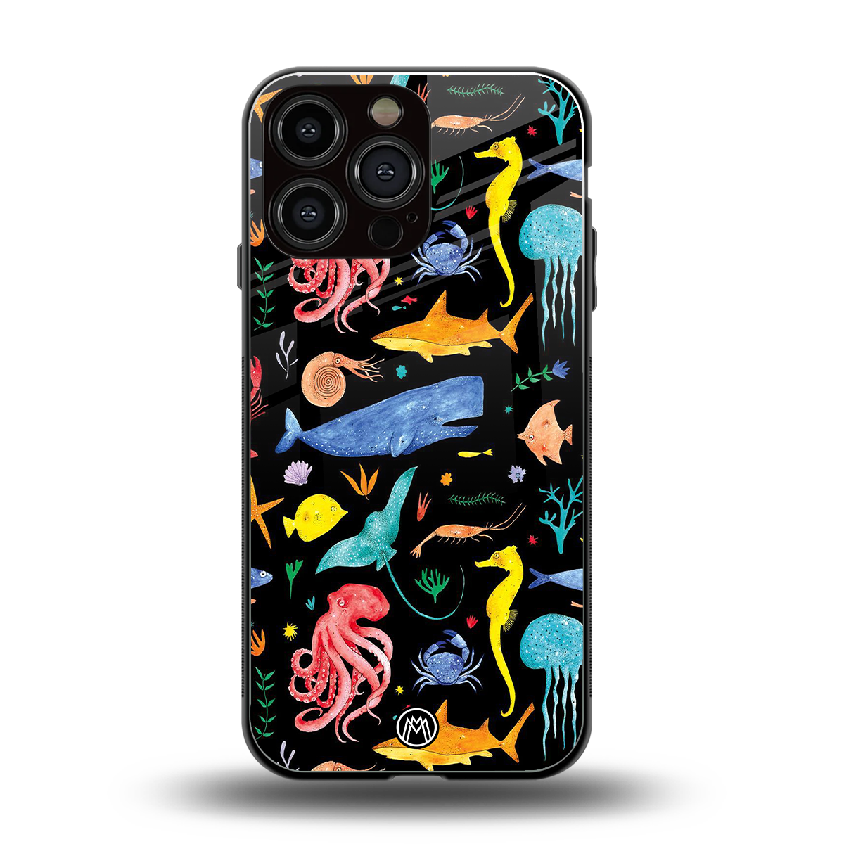 atomic ocean back phone cover | glass case for iphone 16 pro max