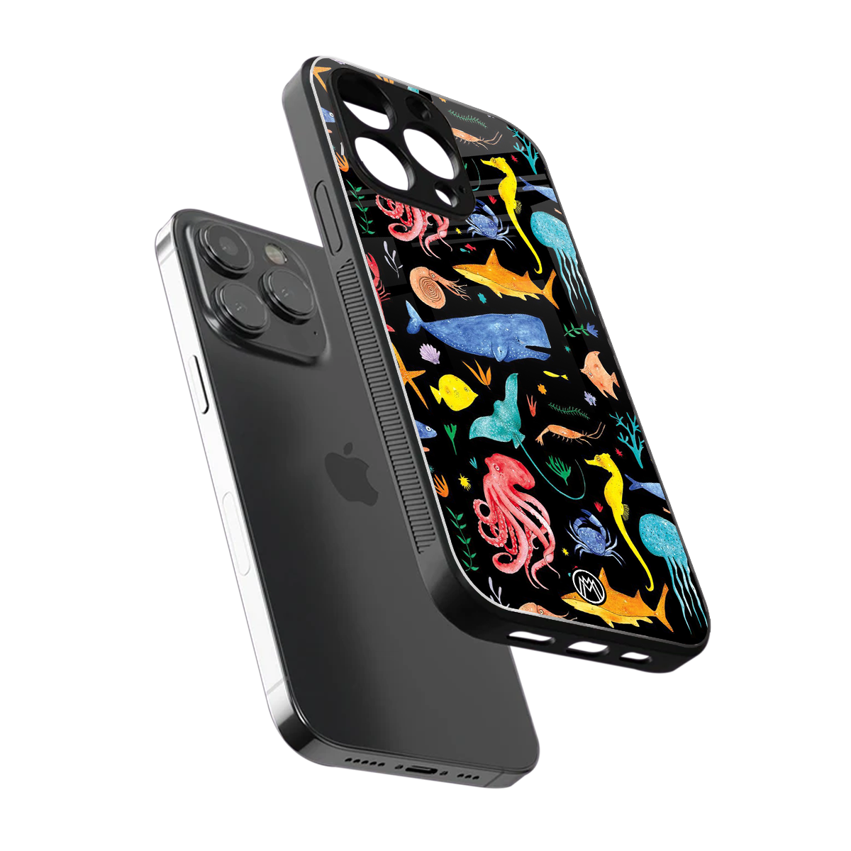 atomic ocean back phone cover | glass case for iphone 16 pro max