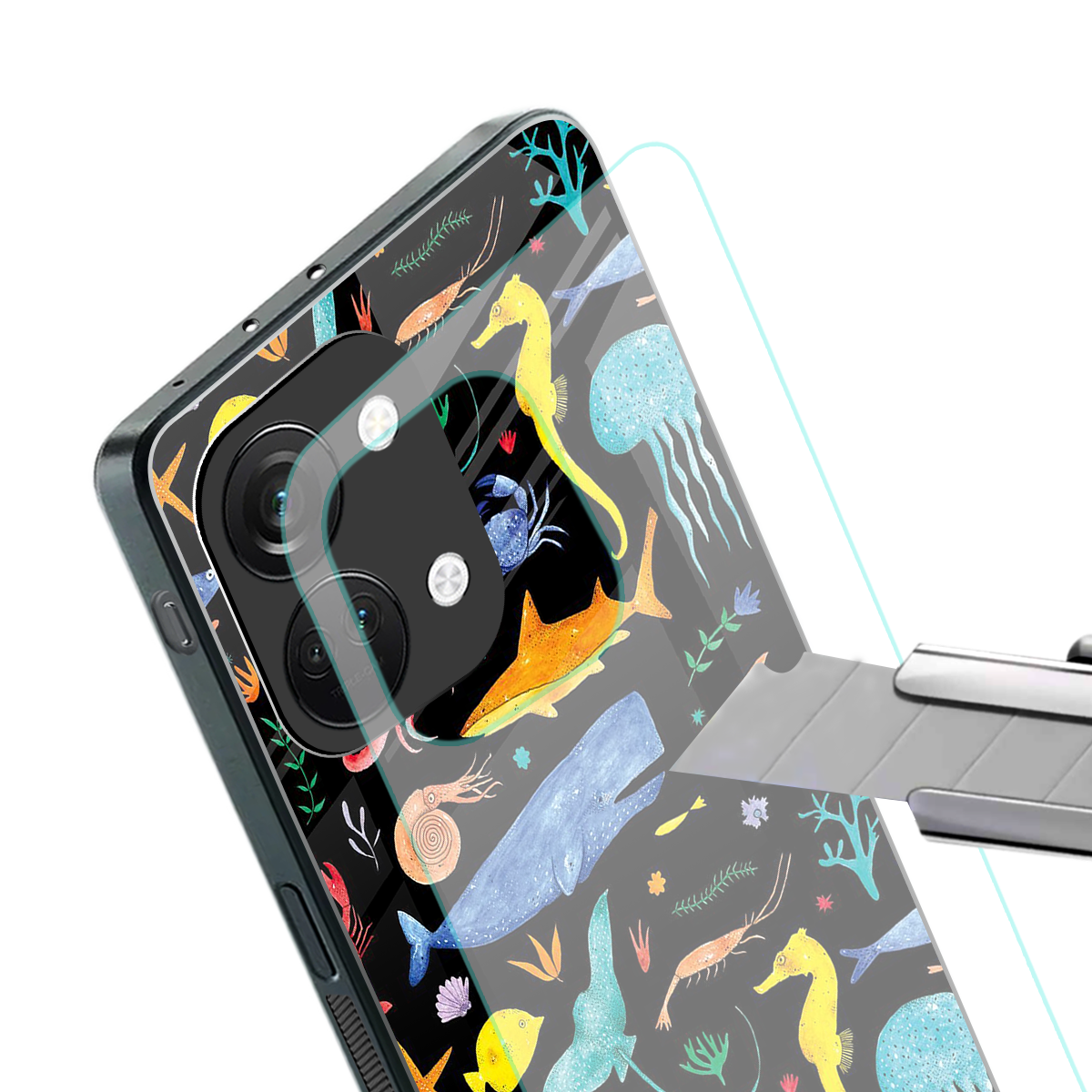 atomic ocean back phone cover | glass case for oneplus nord 3