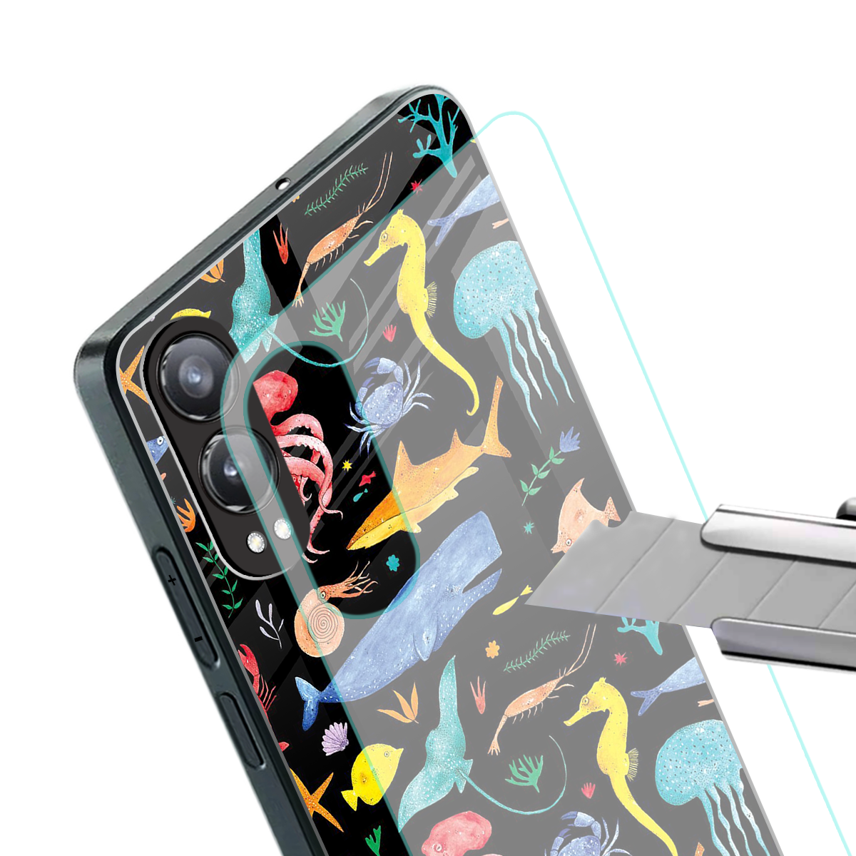 atomic ocean back phone cover | glass case for oneplus nord ce 4 lite