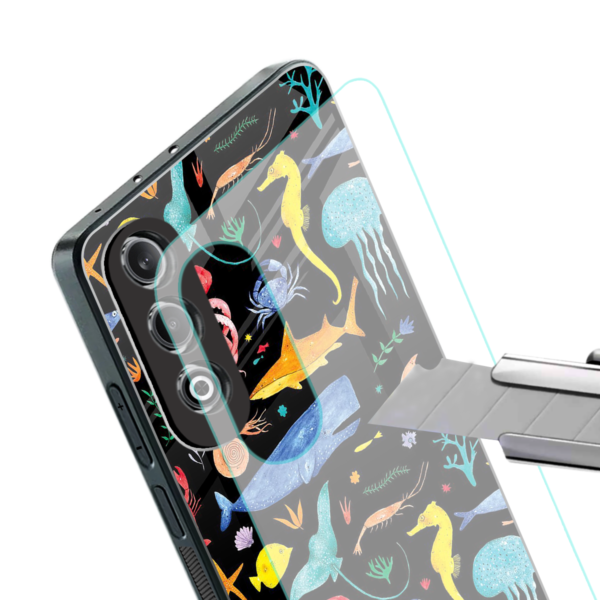 atomic ocean back phone cover | glass case for oneplus nord ce 4