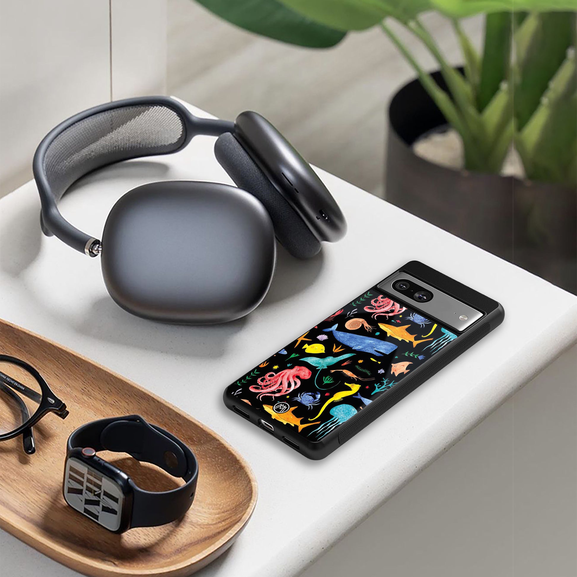 atomic ocean back phone cover | glass case for google pixel 9 pro