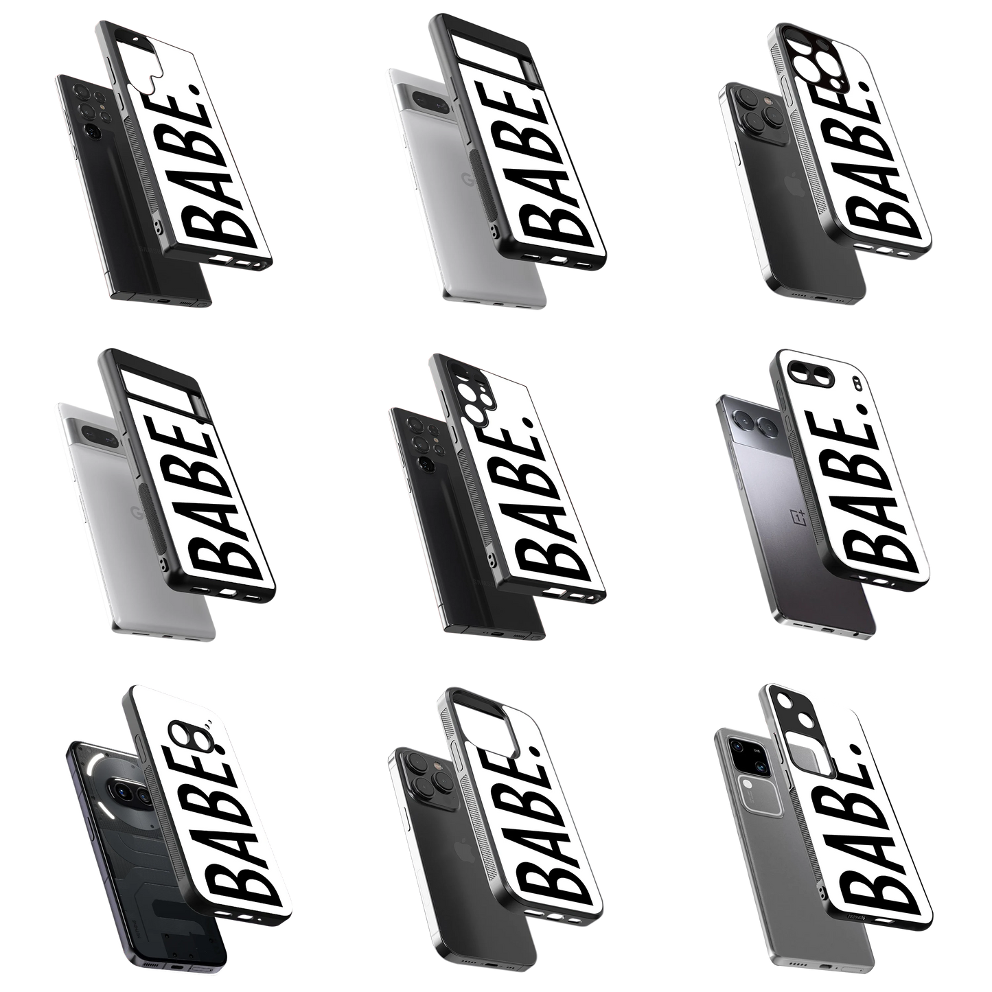 Durable Glass Back Mobile Case for iPhone, Samsung, OnePlus, Google Pixel, Redmi, Vivo, Oppo