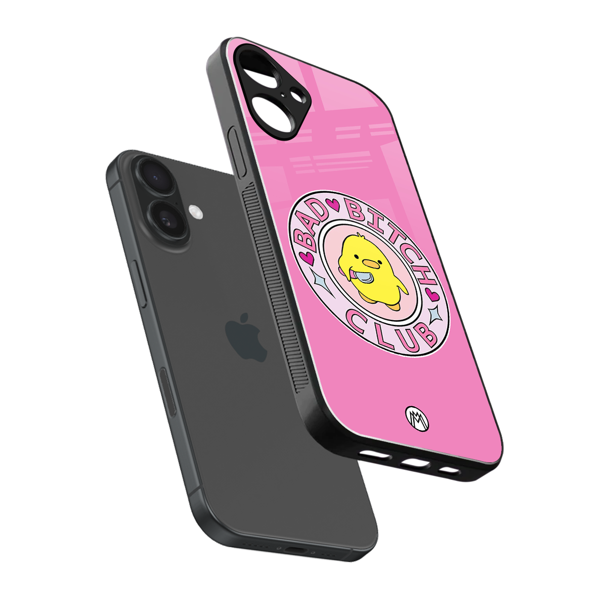 bad bitch club back phone cover | glass case for iphone 16 plus