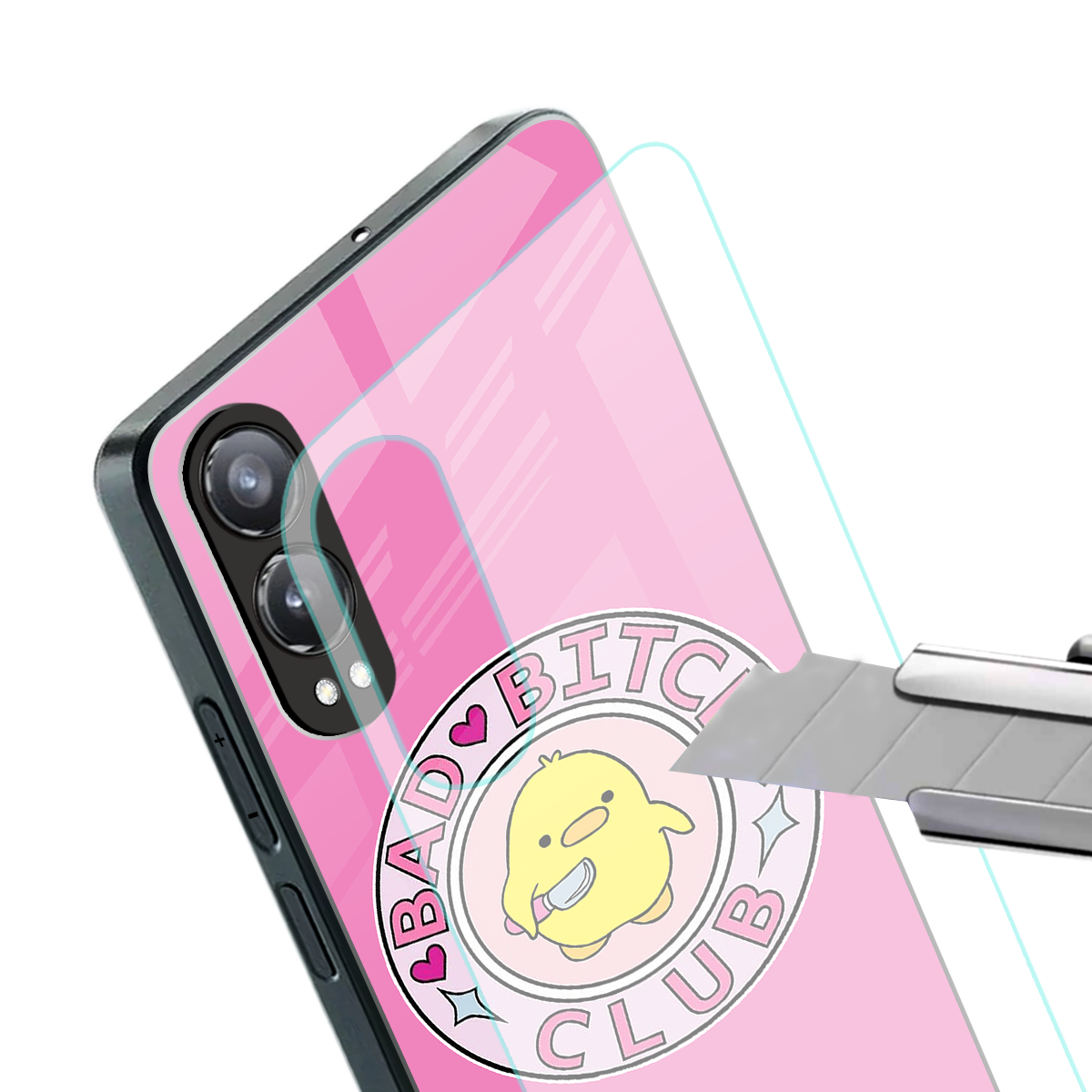 bad bitch club back phone cover | glass case for oneplus nord ce 4 lite