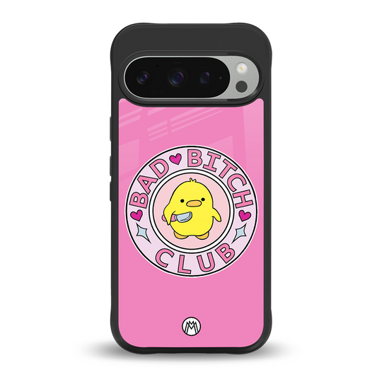 bad bitch club back phone cover | glass case for google pixel 9 pro