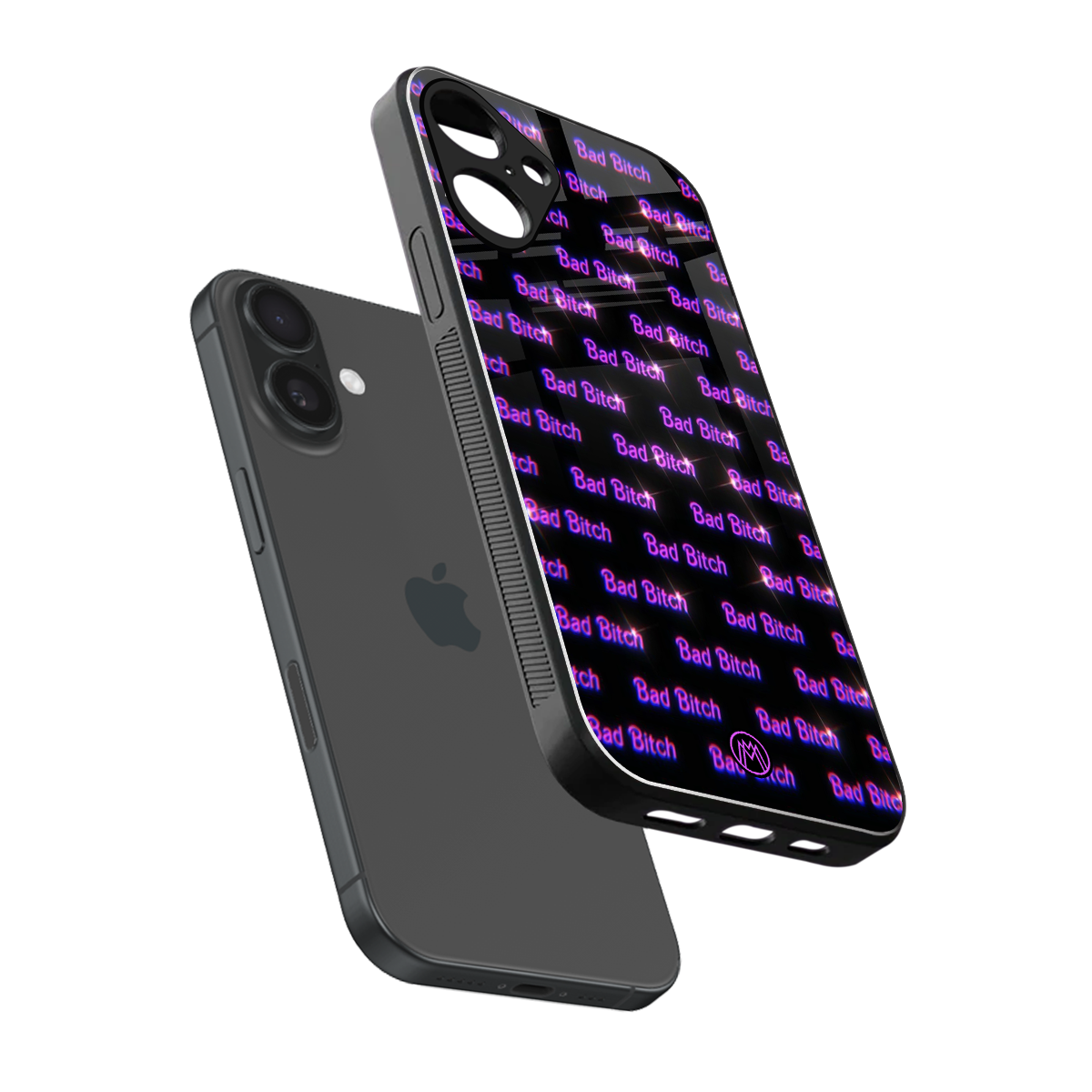 bad bitch back phone cover | glass case for iphone 16 plus