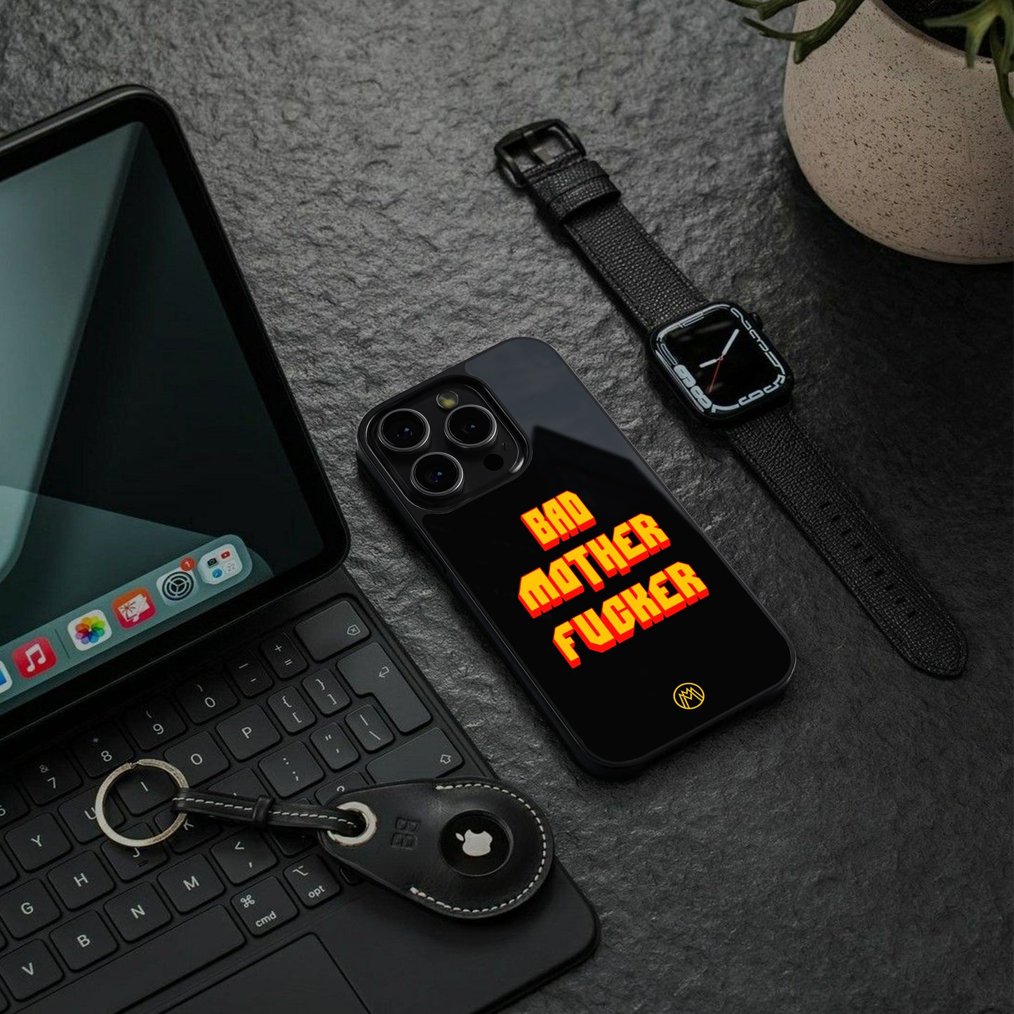 bad motherfcker back phone cover | glass case for iphone 16 pro max