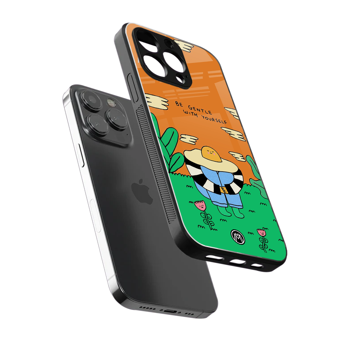 be gentle with yourself back phone cover | glass case for iphone 14 pro max