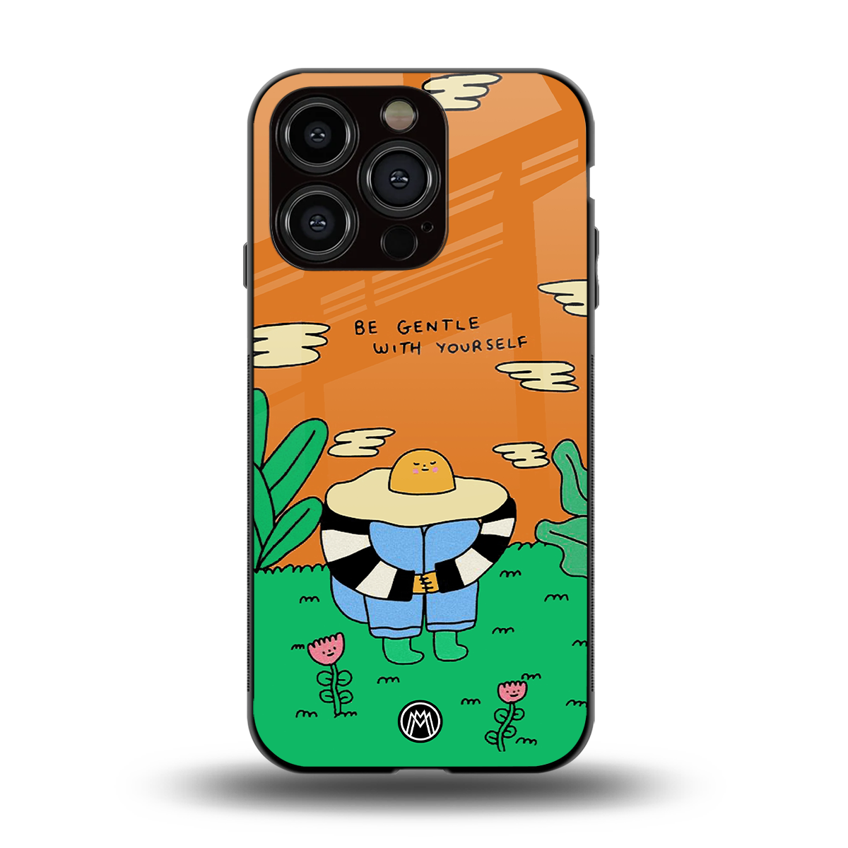 be gentle with yourself back phone cover | glass case for iphone 14 pro