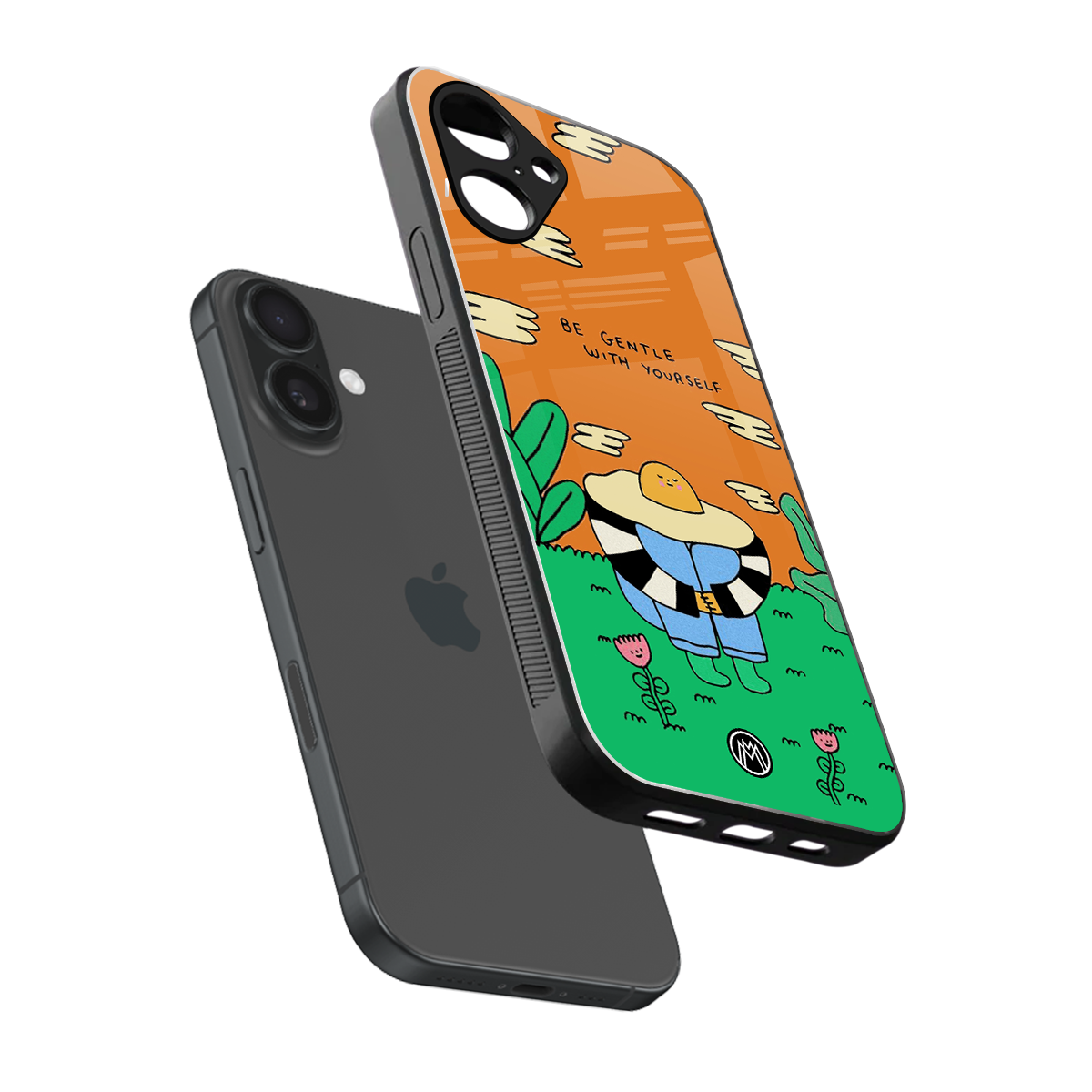 be gentle with yourself back phone cover | glass case for iphone 16