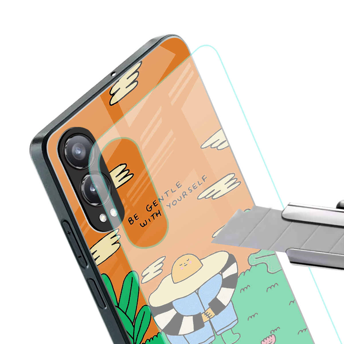 be gentle with yourself back phone cover | glass case for oneplus nord ce 4 lite