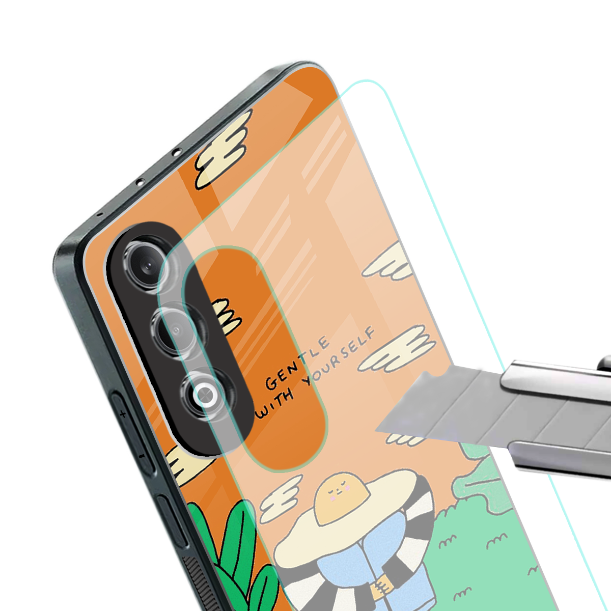 be gentle with yourself back phone cover | glass case for oneplus nord ce 4
