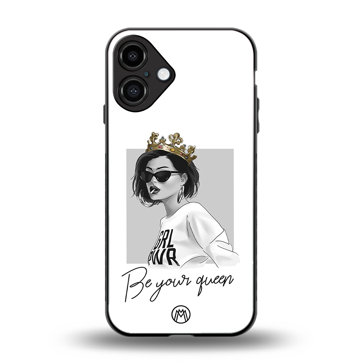 be your queen back phone cover | glass case for iphone 16 plus