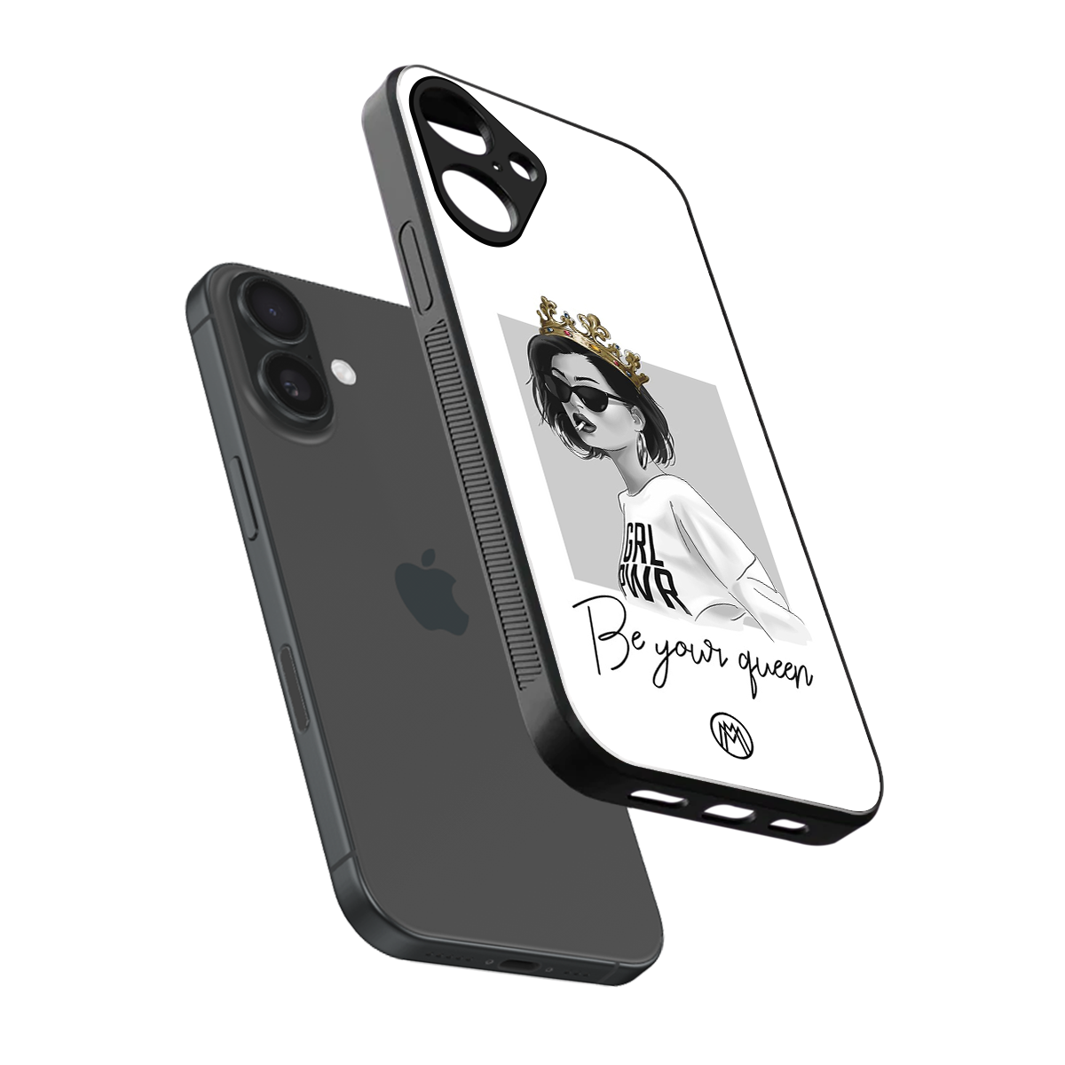be your queen back phone cover | glass case for iphone 16 plus