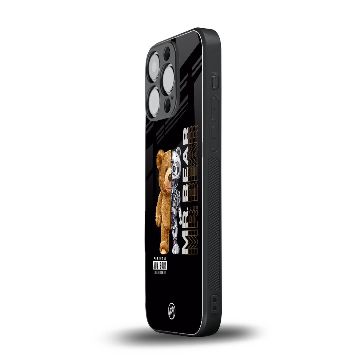 bear pal back phone cover | glass case for iphone 14 pro