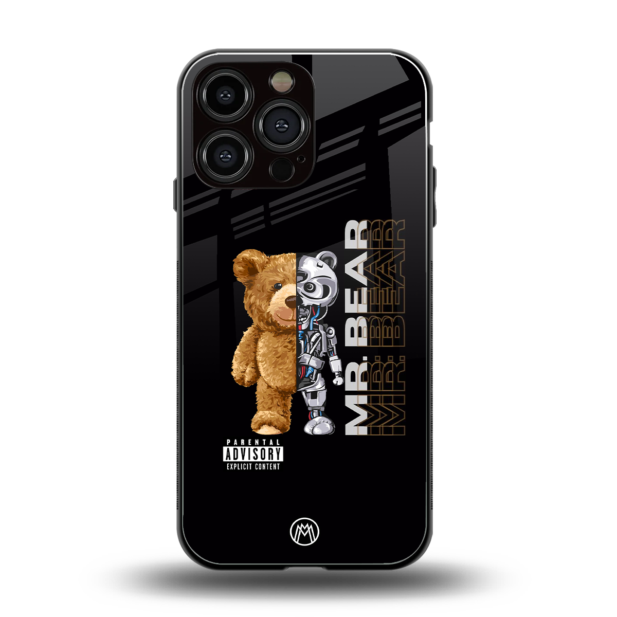 bear pal back phone cover | glass case for iphone 16 pro max