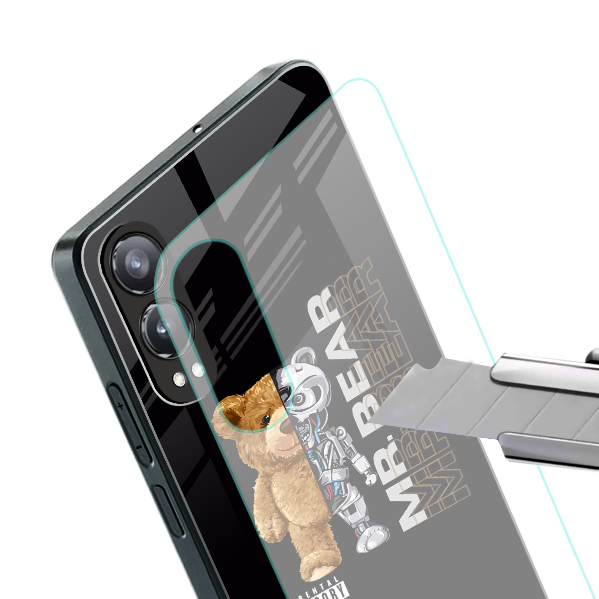 bear pal back phone cover | glass case for oneplus nord ce 4 lite