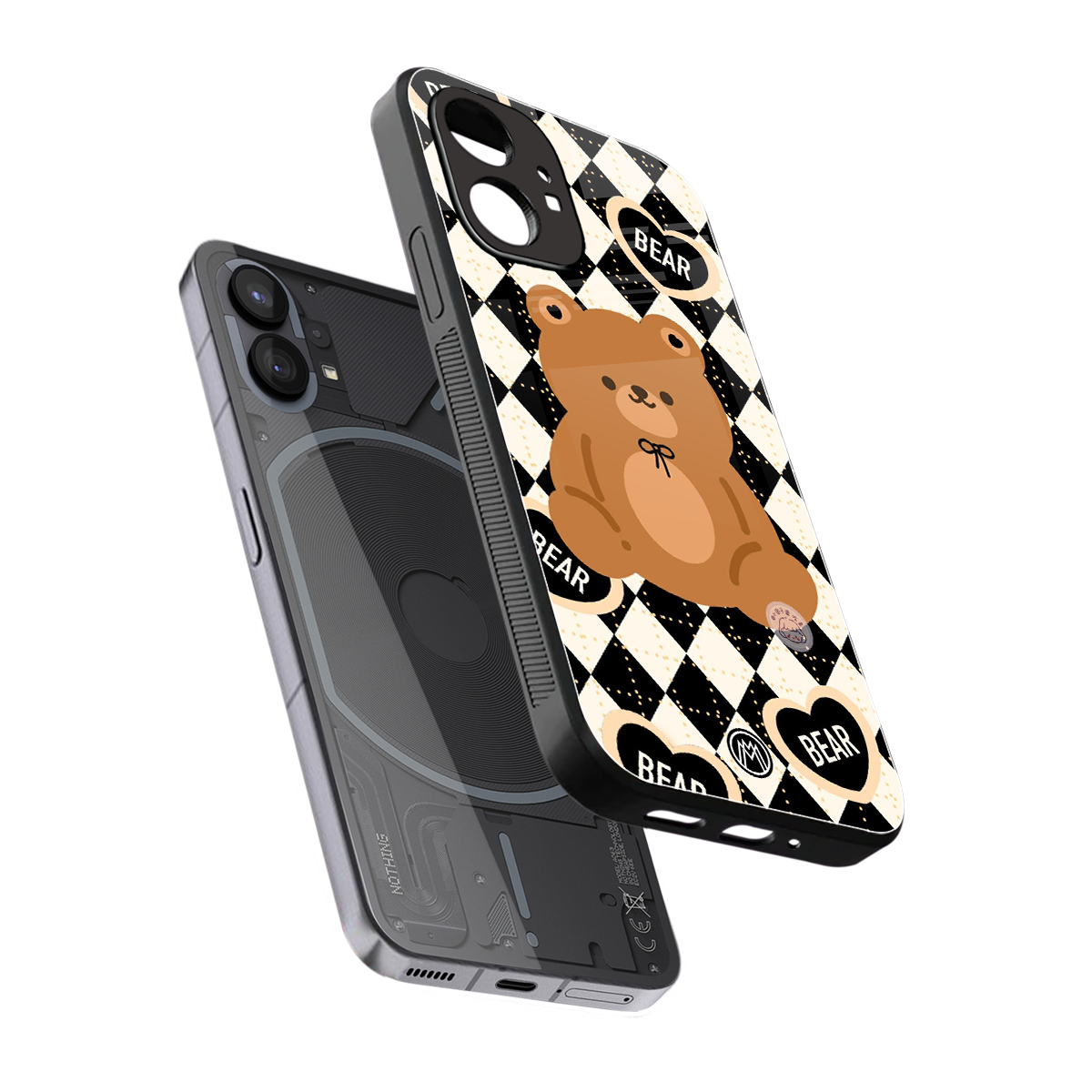 bear uniform pattern back phone cover | glass case for nothing phone 1