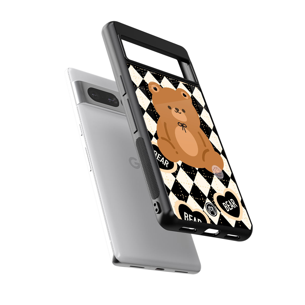 bear uniform pattern back phone cover | glass case for google pixel 7 pro