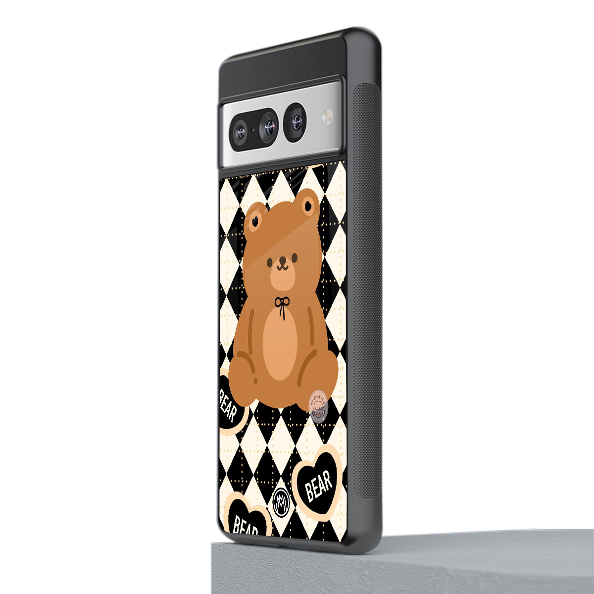 bear uniform pattern back phone cover | glass case for google pixel 7 pro